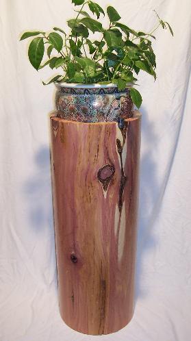 Solid Red Cedar cylinder can be used as a planter, sculpture pedestal, coffee tablewith a round piece of glass on top, furniture, etc.