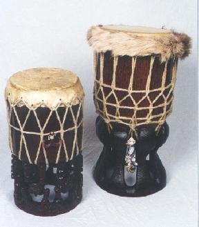 Hawaiian Pahu Hula and Pahu Temple drums - 9 1/2"x19", 11"x26" carved by hand with a mallet and a chisel